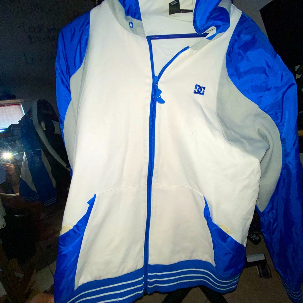 DC blue and white zipped hoodie
